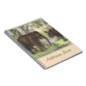 Antique Elephant Rhino im Dschungeldruckbuch Notizblock (Rechte Seite)