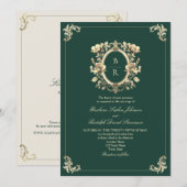 Antique Emerald Green Wedding Einladung (Vorne/Hinten)