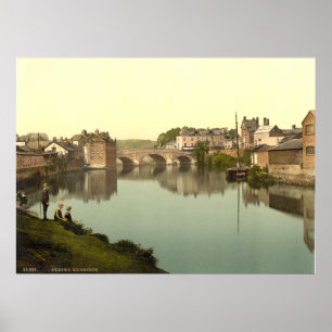 Antique England print, Exbridge, Exeter, Großbrita Poster