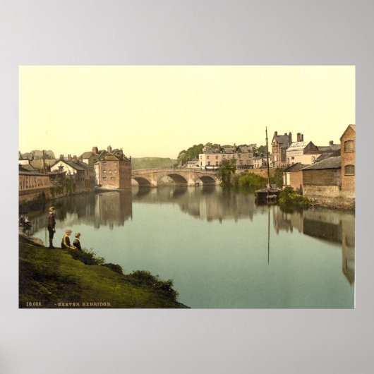Antique England print, Exbridge, Exeter, Großbrita Poster (Vorne)