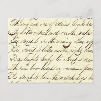 Antique Ephemera Cursive Kalligrafie Script Poetry Postkarte
