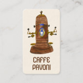 Antique Espresso Kaffeemaschine Kaffee Visitenkarte (Vorderseite)