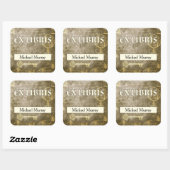 Antique Ex Libris Personalisierte Buchzeichen Quadratischer Aufkleber (Blatt)