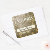 Antique Ex Libris Personalisierte Buchzeichen Quadratischer Aufkleber (Umschlag)