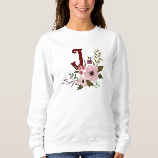 Antique Fall Aesthetics Floral Monogram Sweatshirt (Vorderseite)