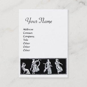 ANTIQUE FASHION MONOGRAM Schwarz-weiß Visitenkarte