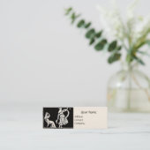 ANTIQUE FASHION / VINTAGE BOUTIQUE Schwarz-weiß Mini Visitenkarte (Stehend Vorderseite)