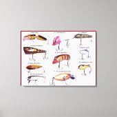"Antique Fishing Lures Wall Art" Leinwanddruck (Vorderseite)