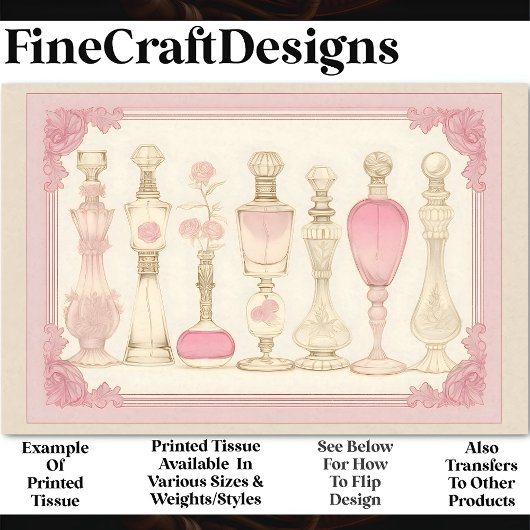 Antique Floral Parfüm Atomizers AE7 Decoupage Seidenpapier
