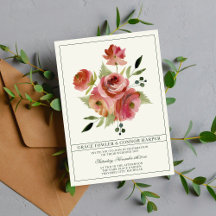 Antique Floral Pink Evergreen Bouquet Wedding