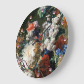 ANTIQUE FLORAL, ROTE ANEMONEN WEISSE BLUME GROßE WANDUHR (Winkel)