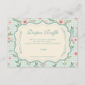 . Antique Floral Scalloped Diapper Raffle Begleitkarte (Vorderseite)