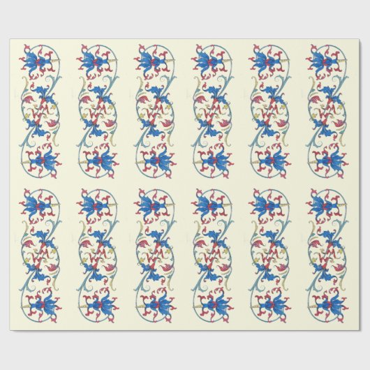 ANTIQUE FLORENTINE FLORAL MOTIFS GESCHENKPAPIER (Flach)