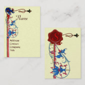 ANTIQUE FLORENTINE FLORENTINE FLORENFLORAL RED WAX VISITENKARTE (Vorne/Hinten)