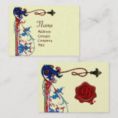 ANTIQUE FLORENTINE FLORENTINE FLORENFLORAL RED WAX VISITENKARTE (Vorne/Hinten)