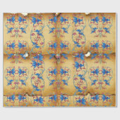 ANTIQUE FLORENTINE PARCHMENT, BLUMENHERZMOTIFS GESCHENKPAPIER (Flach)