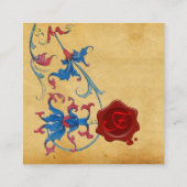 ANTIQUE FLORENTINE PARCHMENT ROTE WAX SIEGEL MONOG QUADRATISCHE VISITENKARTE (Rückseite)