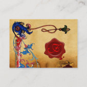 ANTIQUE FLORENTINE PARCHMENT ROTE WAX SIEGEL MONOG VISITENKARTE (Rückseite)