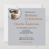 ANTIQUE FLUGZEUG THEMED GEBURTSTAGSKAKE EINLADUNG (Rückseite)