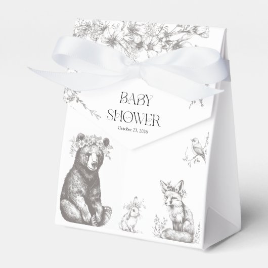 Antique Forest Animals Baby Dusche Geschenkschachtel (Vorderseite)
