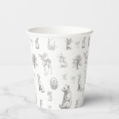 Antique Forest Animals Baby Dusche Pappbecher (Rückseite)