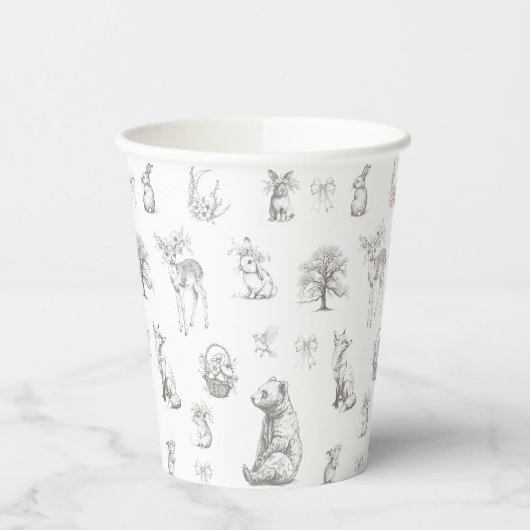 Antique Forest Animals Baby Dusche Pappbecher (Links)