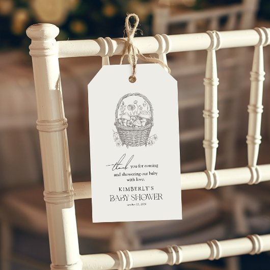 Antique Forest Baby Dusche Vielen Dank für Ihre Un Geschenkanhänger