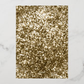 Antique Frame Navy Blue Islamic Wedding Gold Folieneinladung (Rückseite)