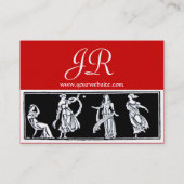 ANTIQUE FRAU FASHION MONOGRAM Schwarz-weiß Visitenkarte (Rückseite)