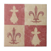 Antique French Mediaeval Fleur de Lis Pattern Fliese (Vorderseite)