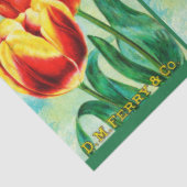 Antique Garden Advertisement, Yellow Red Tulips Seidenpapier (Ausschnitt)