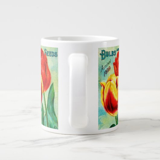 Antique Garden Advertising, Gelbe Rote Tulpen Jumbo-Tasse (Rückseite)