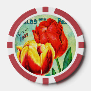 Antique Garden Advertising, Gelbe Rote Tulpen Pokerchips