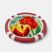 Antique Garden Advertising, Gelbe Rote Tulpen Pokerchips (Einzeln)