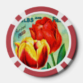 Antique Garden Advertising, Gelbe Rote Tulpen Pokerchips (Rückseite)