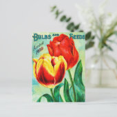 Antique Garden Advertising, Gelbe Rote Tulpen Postkarte (Stehend Vorderseite)