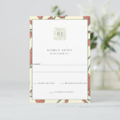 Antique Garden Foliage Wedding RSVP Karte (Stehend Vorderseite)