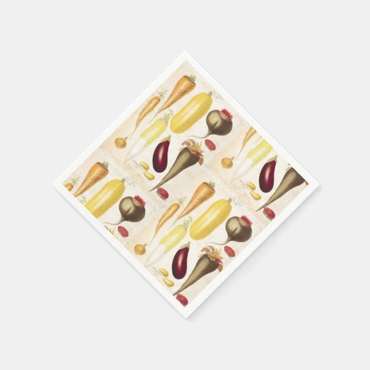 Antique Garden Vegetables Küche Handwerkspapier Serviette (Ecke)