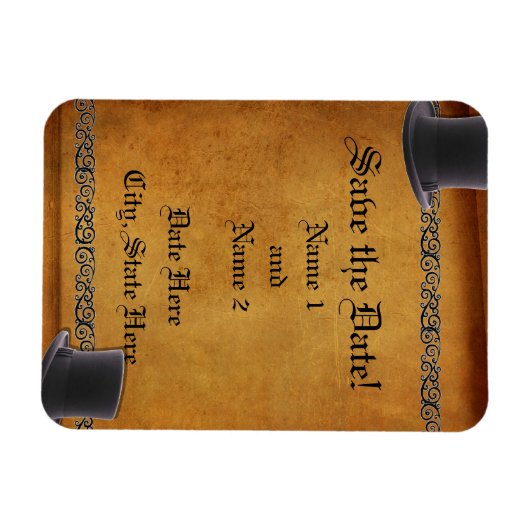 Antique Gay Wedding Custom Rett-the-Date Magnete (Horizontal)