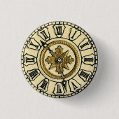 Antique Gilt Clock Face Steampunk Button (Vorderseite)