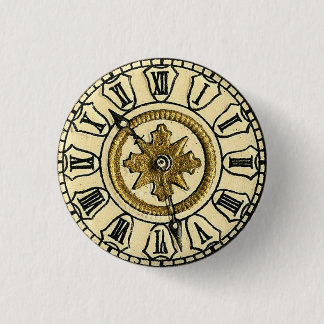 Antique Gilt Clock Face Steampunk Button