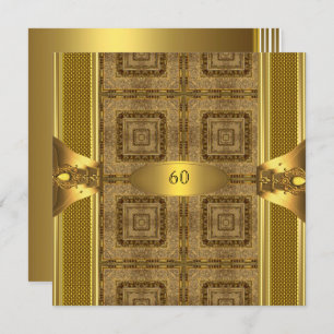 Antique Gold Book 3 Mens 60. Geburtstagsparty Man Einladung