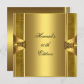 Antique Gold Book Mens 60. Geburtstag Mann Einladung (Vorne/Hinten)