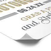 Antique Gold Custom Wedding Foto Booth Sign Poster (Ecke)