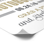 Antique Gold Custom Wedding Foto Booth Sign Poster (Ecke)