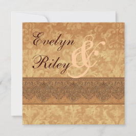 Antique Gold Damask Einladung E401