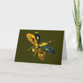 ANTIQUE GOLD DRAGONFLY JEWEL MIT GEMSTONEN KARTE (Vorderseite)