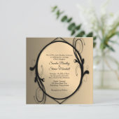 Antique Gold Fantasy Mirror Wedding Einladung (Stehend Vorderseite)