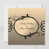 Antique Gold Fantasy Mirror Wedding Einladung (Rückseite)