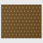 Antique Gold Fleur-de-Lis Dunkelgrün Geschenkpapier (Flach)